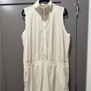 Sleeveless Cream Zip-Up Dress/Skort Athletic, Golf